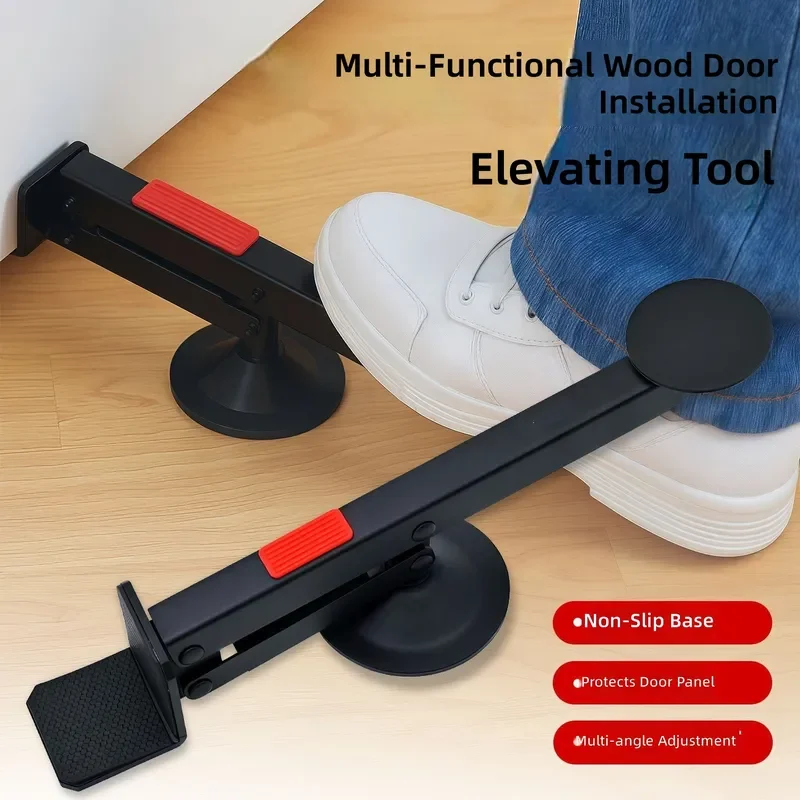 Wooden Door Installation Tool Foot Door Lifter Auxiliary Quick Install Helper Adjustable Height Support for Heavy Interior