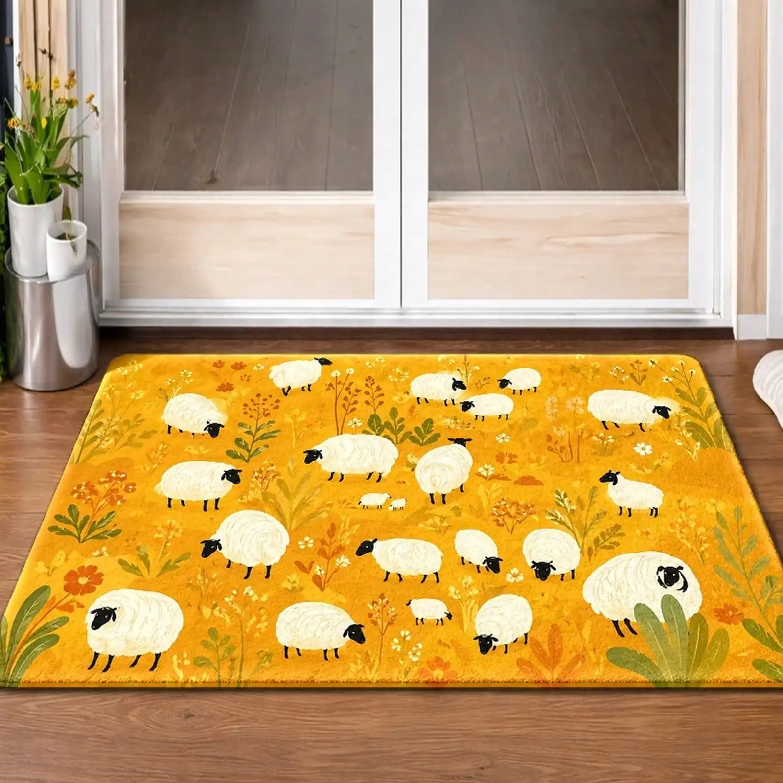 1pc,, Cute Sheep Pattern Doormats, Bath, Durable-Washable, Suitable Living Room, Bedroom, Office, Indoor, Bathroom, Balcony, Corridor, Porch, Kitchen, Entrance