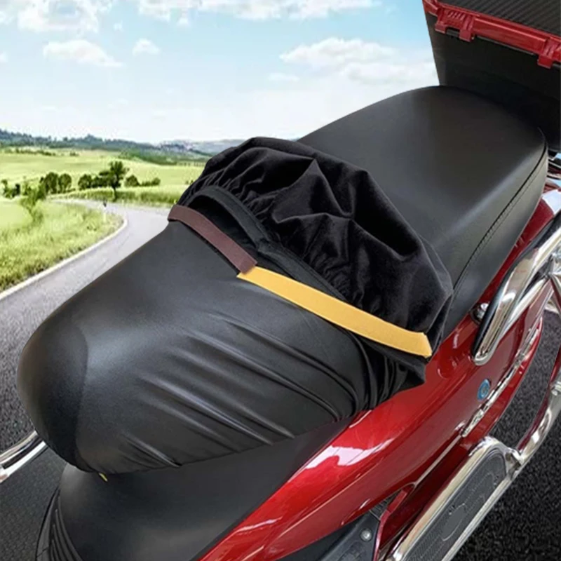 Motorcycle Seat Cover Elastic PU Leather Motorbike Seat Protector Cushion Waterproof Sunscreen Seat Cover For Small Motorcycles image 2