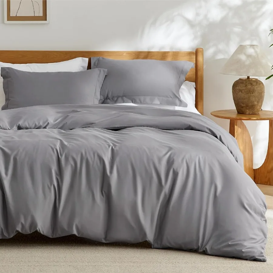 

King Size Soft Double Brushed Duvet Cover Set for and Adults with Zipper Closure 3Piece Set Including 1 Duvet Cover 104x90 and