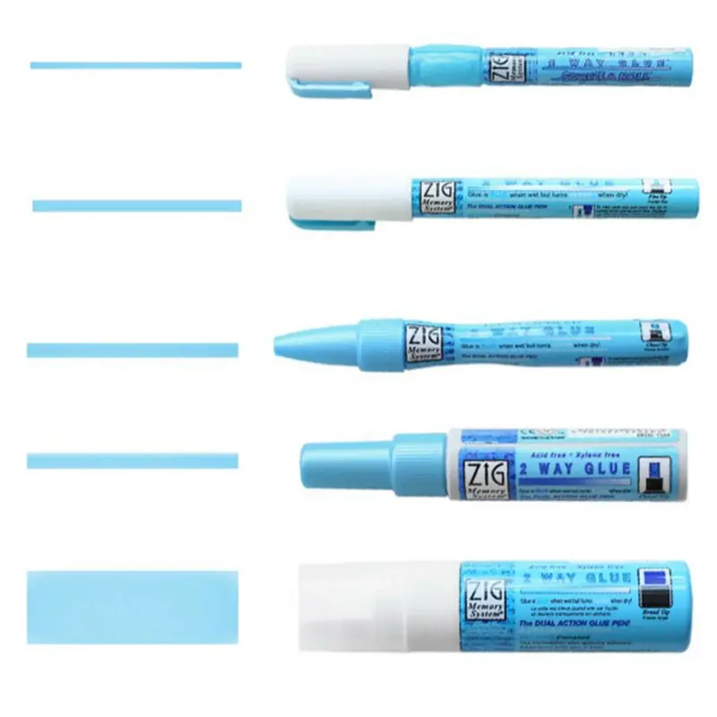 Japan Stationery ZIG Environmental Protection Coloured Glue Pen Adhesives DIY Hand Work Art Marker Glue Pens for School Supplies