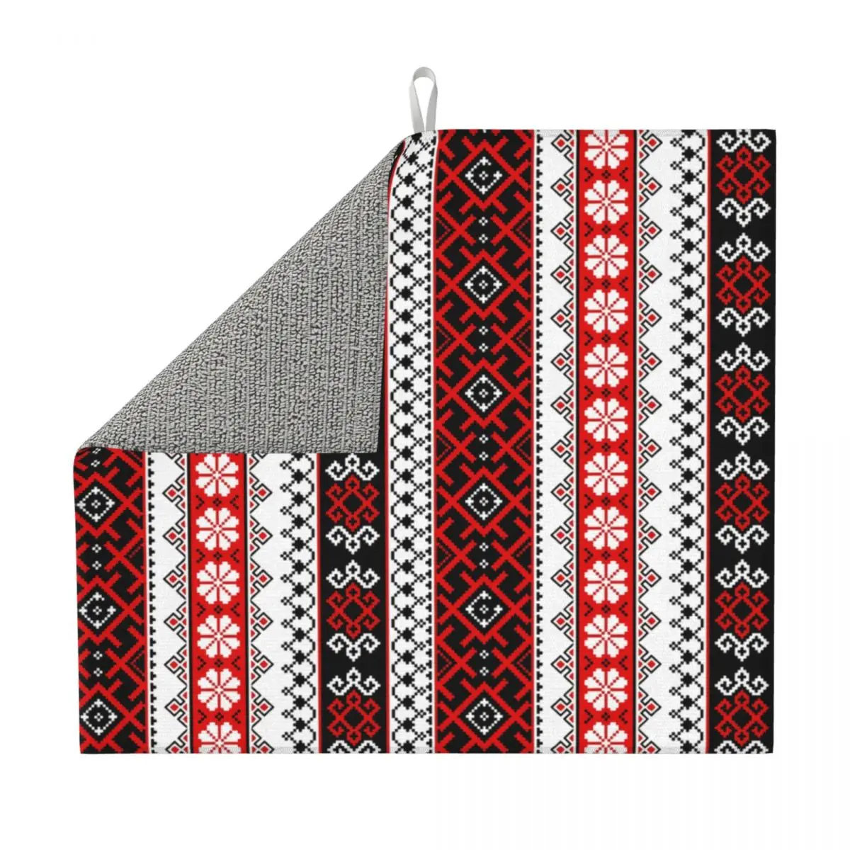 Custom Absorbent Microfiber Ukrainian Traditional Embroidery Dish Drying Mat for Kitchen Vyshyvanka Drainer Pads for Countertop