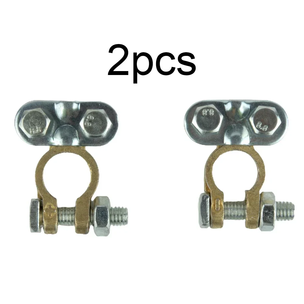 2Pcs 12V Battery Terminals Connectors Brass/Aluminium Campervan Car Caravan Clamps Fittings Quick Release Battery Terminal