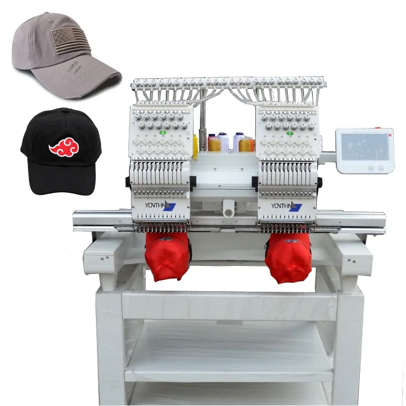 Customized Good Quality 9/12/15 Colors Computer 2 Head Embroidery Machine Price Computerized