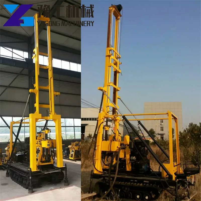 42-60MM Drill Pipe Crawler Driven Water Well Drilling Rig with 180 Meters Drilling Depth Portable Water Well Rig