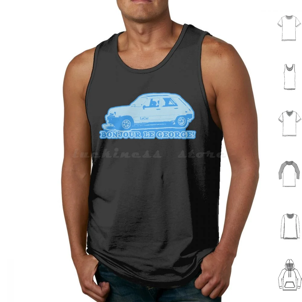 ¡Bon Bonjour Le George! Camisetas sin mangas Chaleco sin mangas Jerry Seinfeld George Kramer Tv Divertido 90s Cosmo Kramer Elaine Benes Sitcom