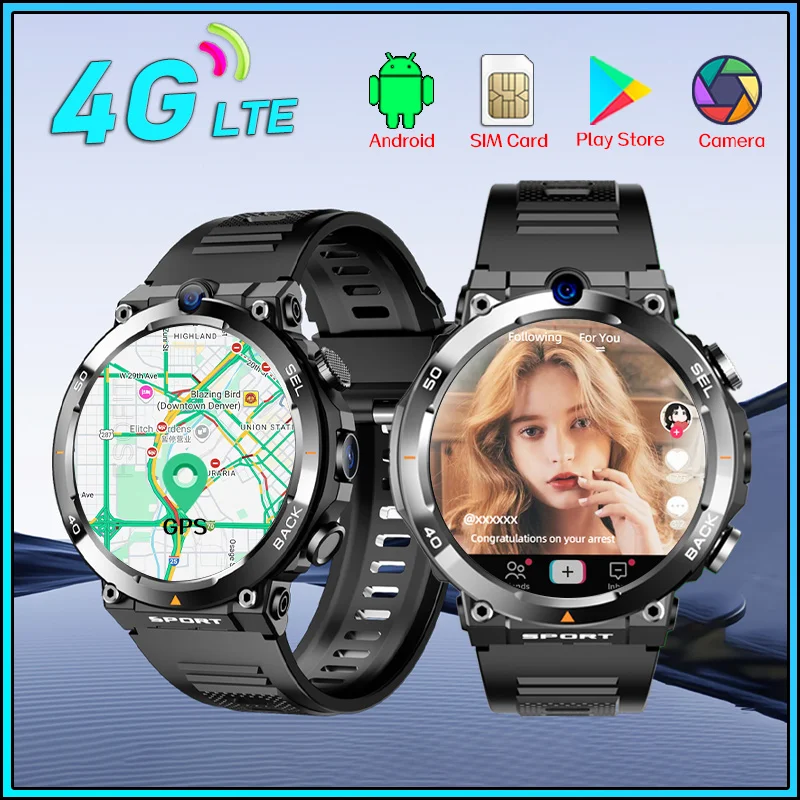 Smartwatch 4G Android os with GPS That Combines Video Voice Messaging Dual Cameras Support 4G & WiFi Networking Smartwatch