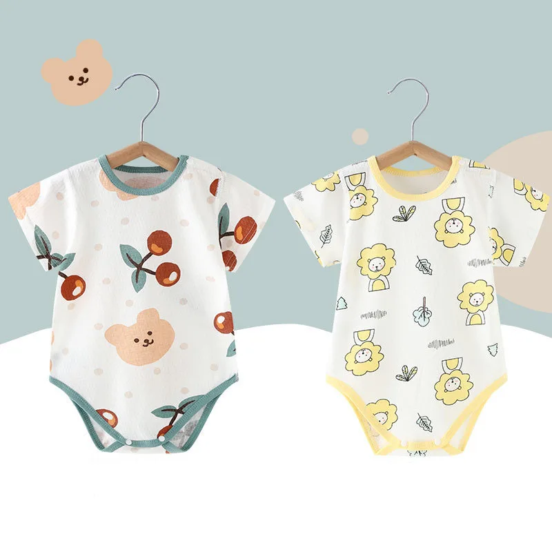 Newborn Cartoon Bodysuit Baby Girl Romper Summer Toddler Boy Jumpsuit Cotton Infant Sleepwear Children Clothing Kid 0-18M A1041