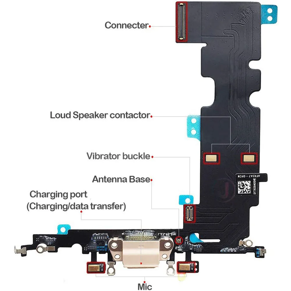 Charging Port Flex Cable For iPhone 7 8 Plus X XR XS Max Dock Charger Connector With Microphone Replacement