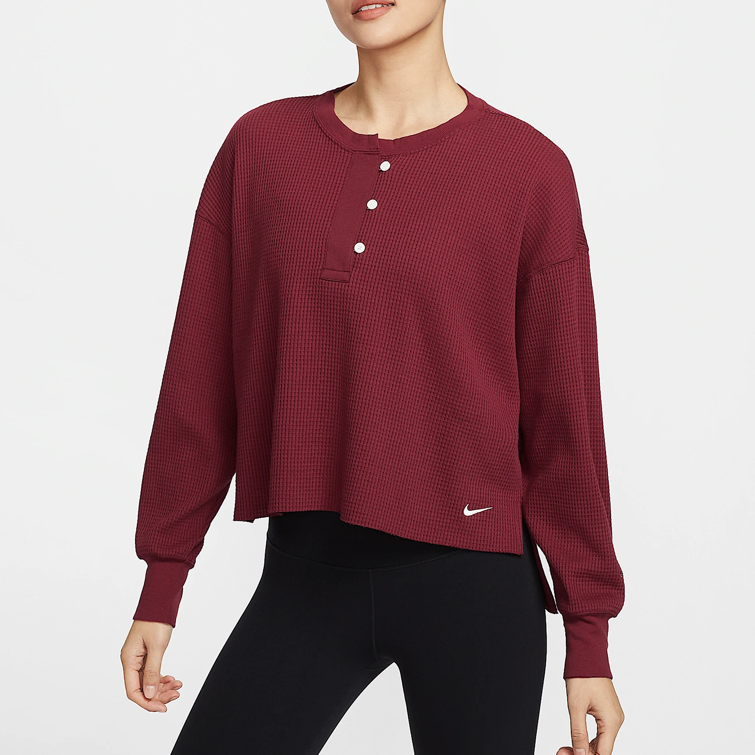 

Nike genuine Yoga Luxe Women's Short-Sleeve Waffle Long-Sleeve HV8466-677