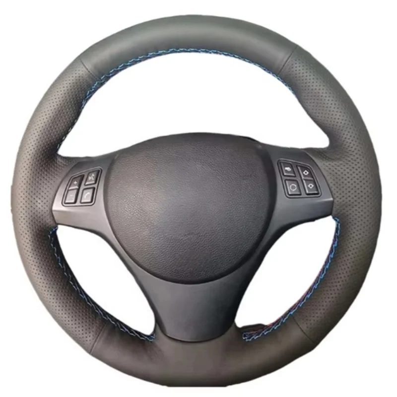 Черный кожаный чехол на руль из мягкой кожи для BMW E90, E91, E92, E93, E87, E82, E88, X1, E84, E81, M Sport, M3, аксессуары для автомобиля.