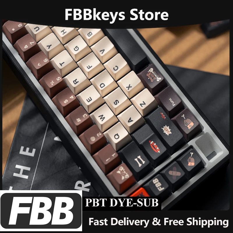 

Колпачки для клавиш FBB «Остерегайтесь собачьим комиксов» из ПБТ для Cherry, механическая клавиатура, колпачки для клавиш для игровых офисных ноутбуков, аксессуары 1,7 мм