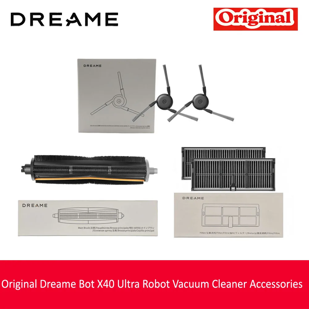 Originele Dreame Bot X40 Ultra Robotstofzuiger Accessoires voor Mijia M40 Rubberen Hoofd-/Haar-/Zijborstel/Mopzak/Filter