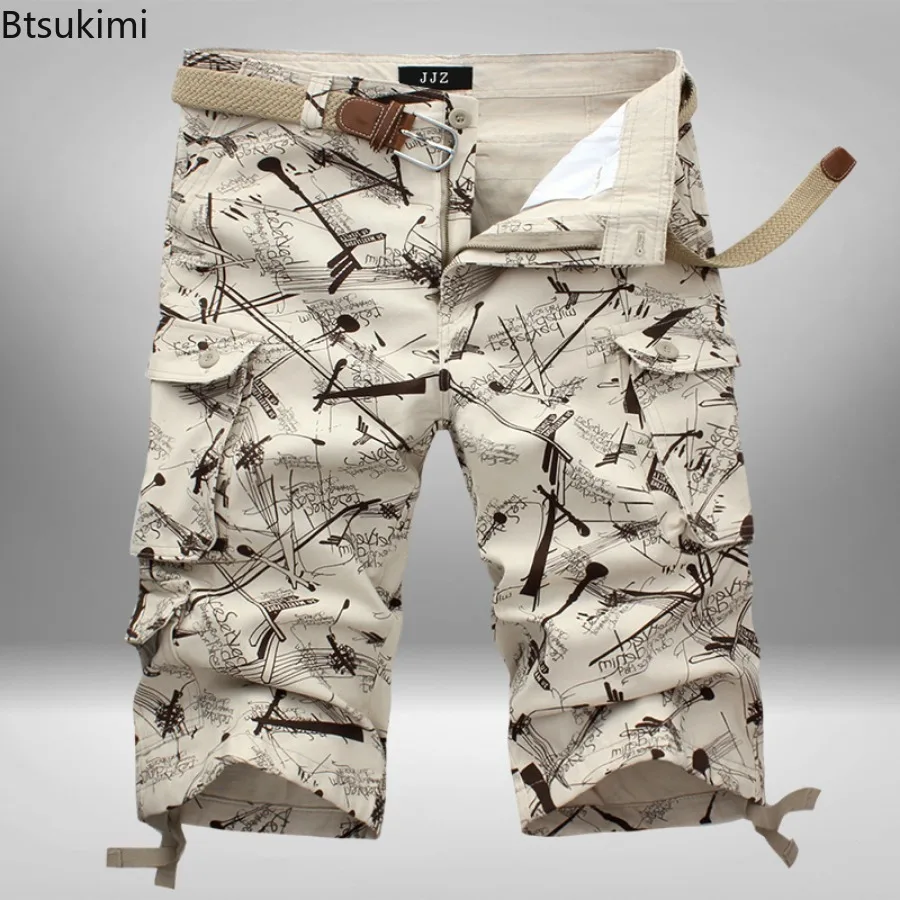 2024Men\'s Summer Casual Cargo Shorts Camouflage Multi-Pocket Loose Shorts Men Streetwear High Quality Beach Sport Shorts for Men