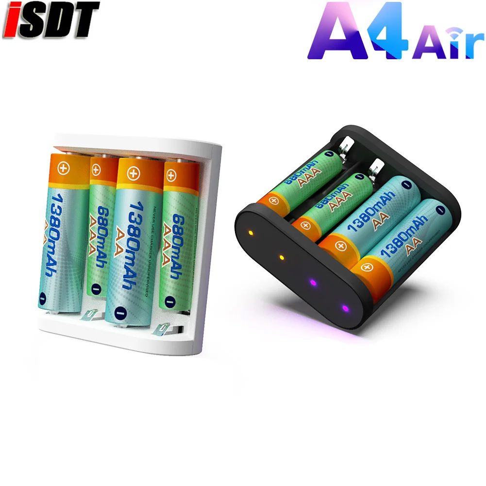 ISDT A4 Air 10W 1.5A inteligentna ładowarka do akumulatora DC do baterii AA AAA 10500 12500 NiMH NiCd li-lon LiFePO4