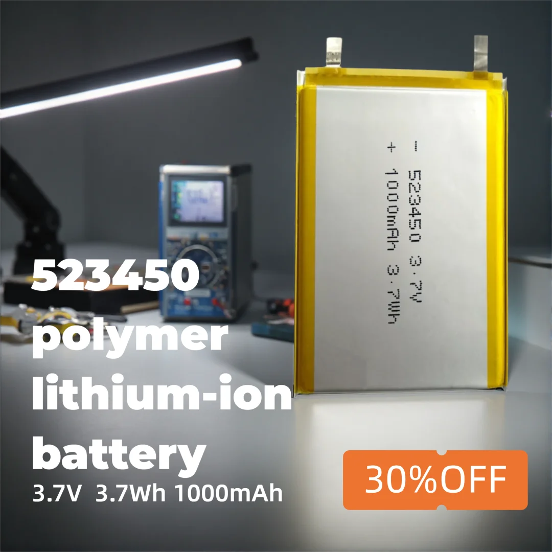 523450 3.7V 1000mAh Li-ion Battery for DIY Electronics, LED Tools, Mini Devices, Safe Long-Life Power with Protection
