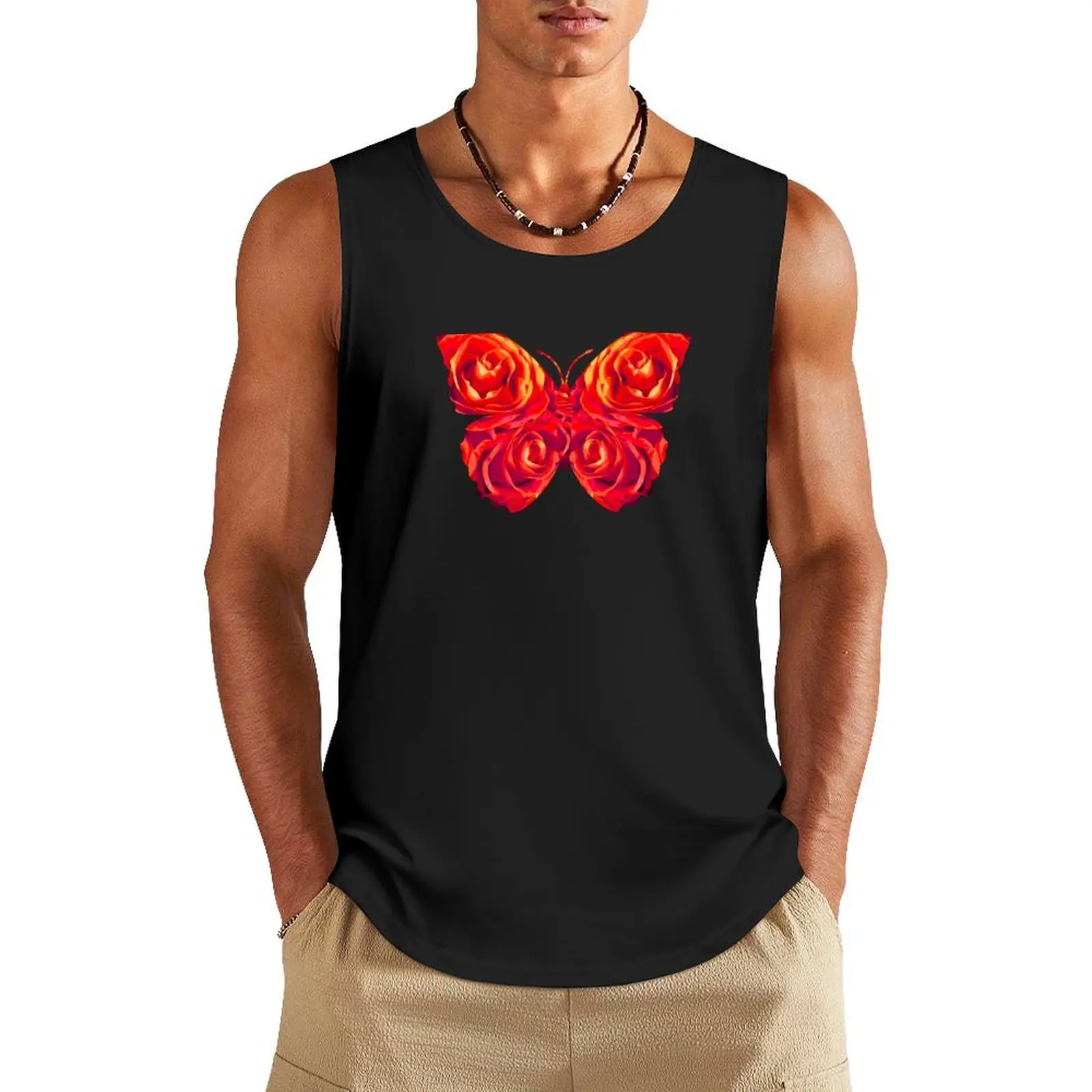 

Rose Butterfly Graphic Tank Top anime top anime clothes