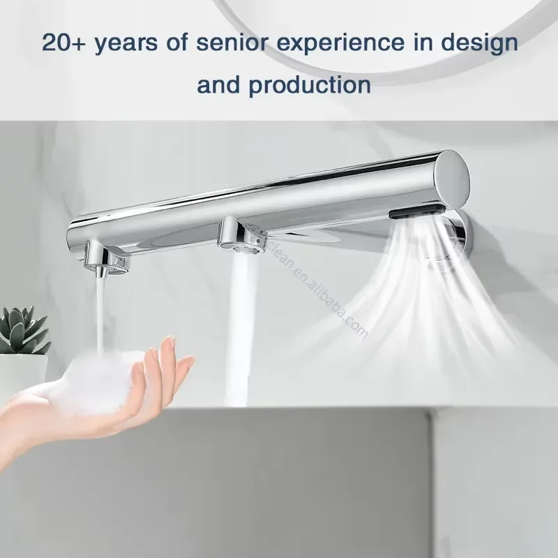 Chrome Brass 3 in 1 Automatic Functions Foam Dispenser Multifunctional Faucet Induction Hand Dryer Combination