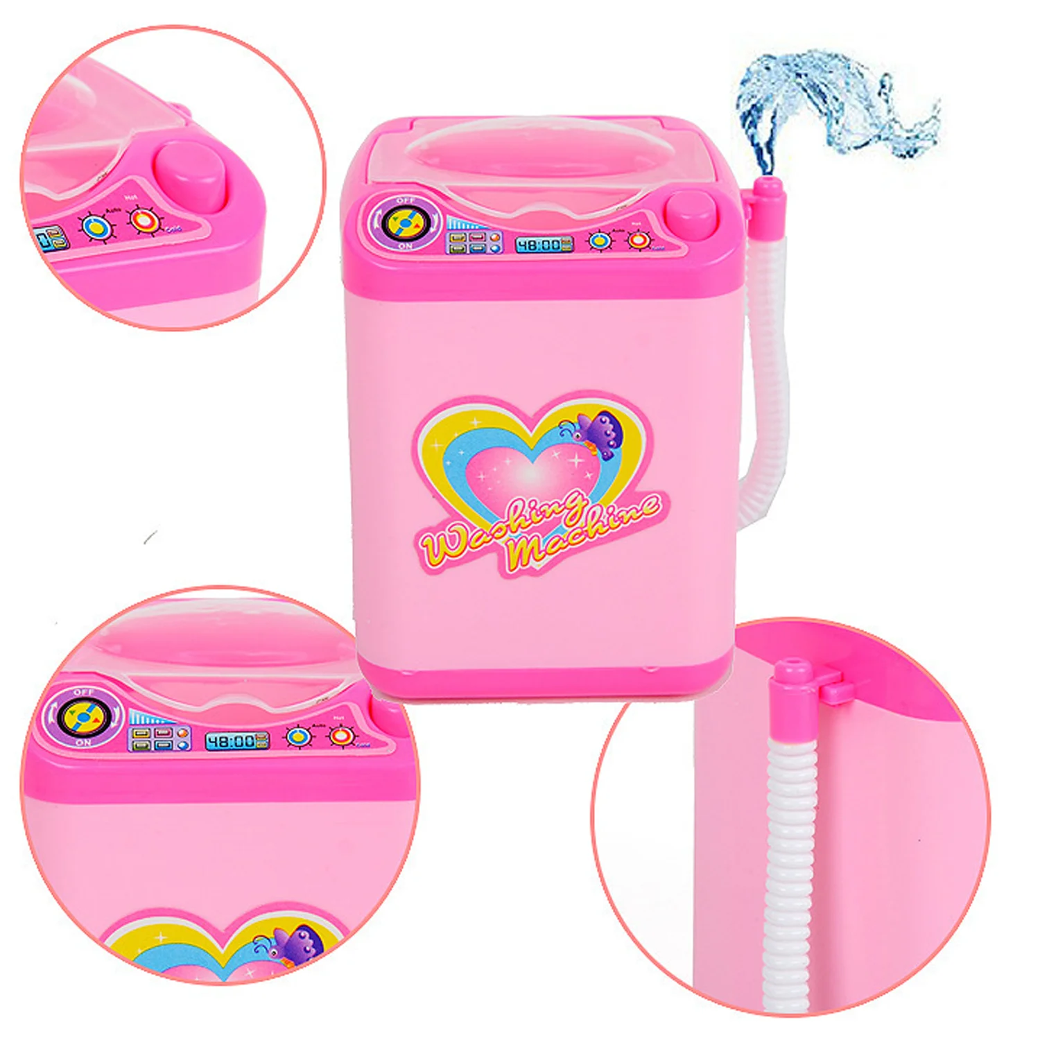 Washing Machine Toy Mini Electric Makeup Brush Cleaner Automatic Cleaning Washing Machine Play Home Toy Washing Machine