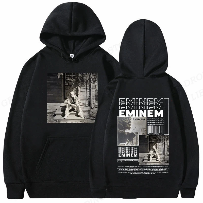 Men Fashion Hoodie Japanese Y2k Sweatshirt Warm Fleece Hoodies Sweatshirts Men\'s Clothing Slim Shady Coats Rapper Eminem Hoodies