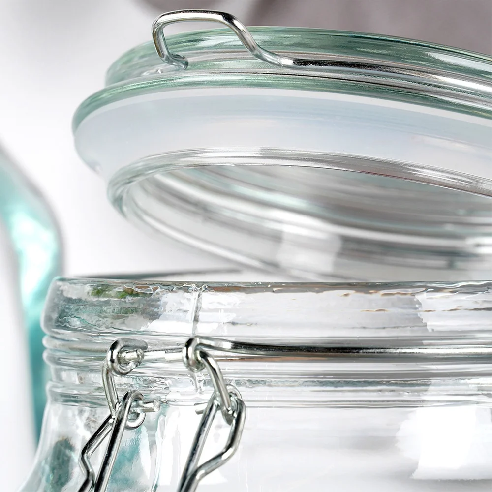 جرة تخزين الطعام مع مشبك زجاجي ، جرة براءة اختراع ، IRMA ، L