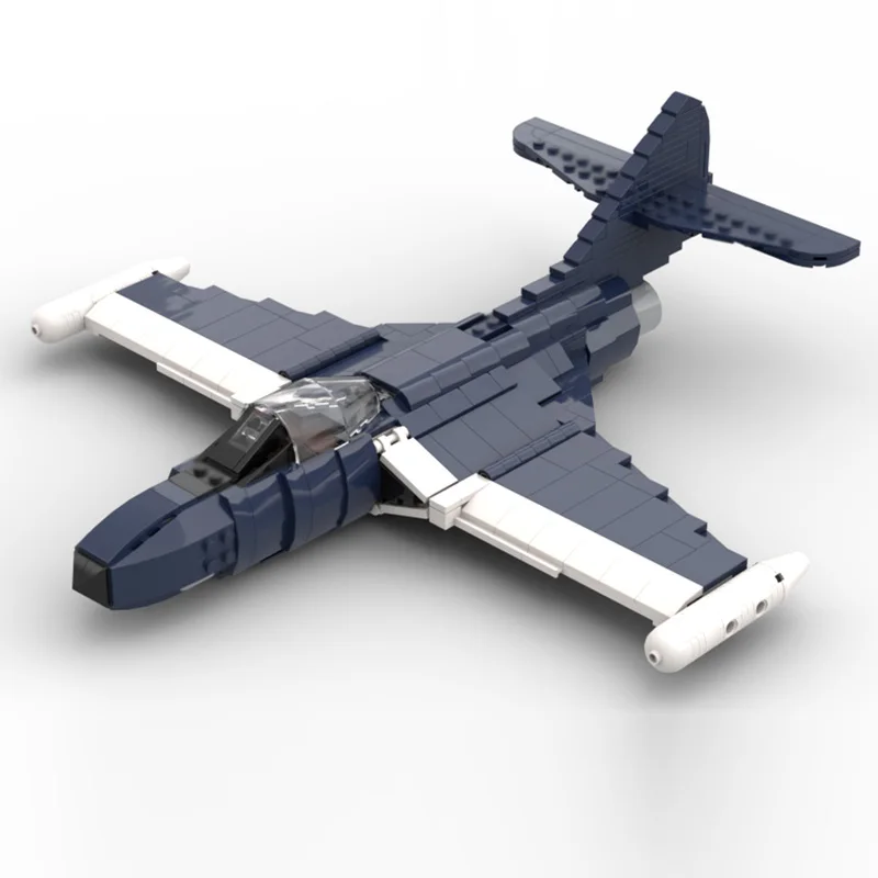 F9F Panther Modern Military Fighter Jets Model MOC Building Bricks War Equipment Modular Technology Gifts Holiday Children Toys