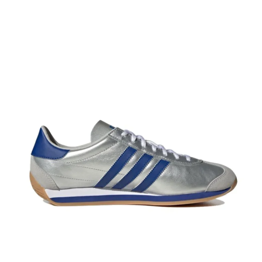 Adidas COUNTRY OG Anti slip and wear resistant low top running shoes Men's and women's sneakers Silver and blue colorways