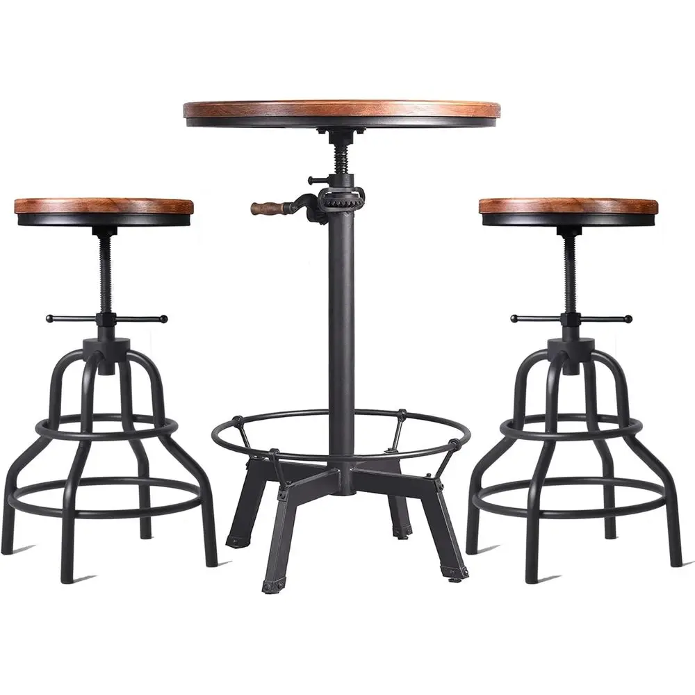 

Регулируемый комплект из 3 предметов: стол-трансформер и вращающиеся стулья для промышленных обеденных зон и вечеринок