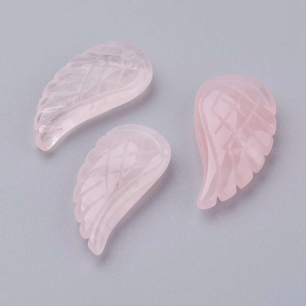 1Pcs Rose Quartz Pendants Wing Charms Pendants Rose Quartz Charms for Necklace Bracelet Jewelry Making DIY Craft Making