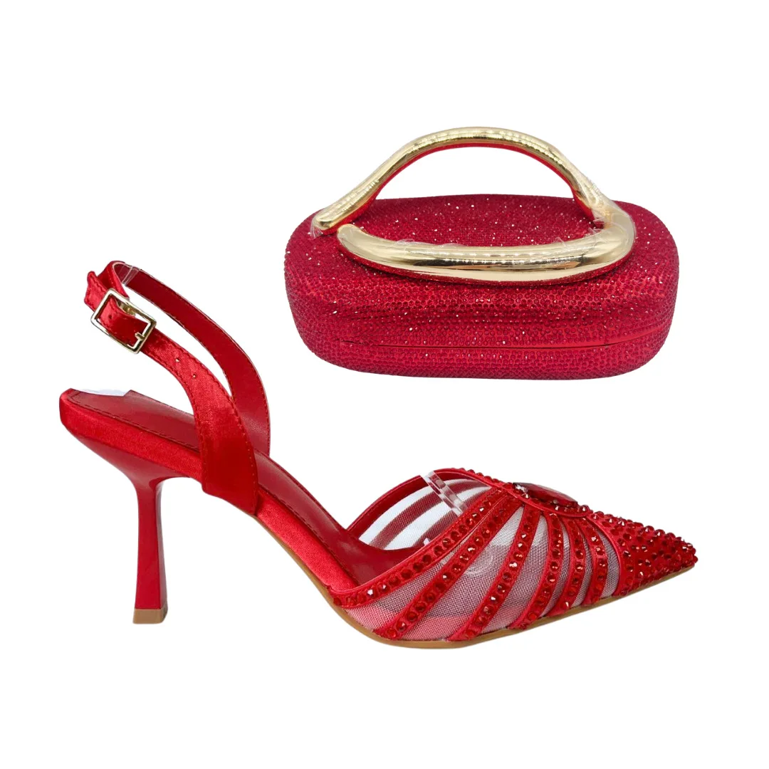 

Italian style Shoes Wedding Diamond Crystal Lace Heel Sandals Women's Summer Pointed Shoes