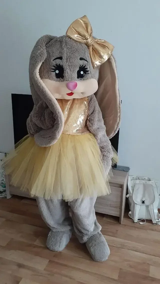 White Dress Teddy Bear Mascot Costume Birthday Wedding Bear Black Suit Halloween Rave Party Event Adults Cosplay Anime Fursuit