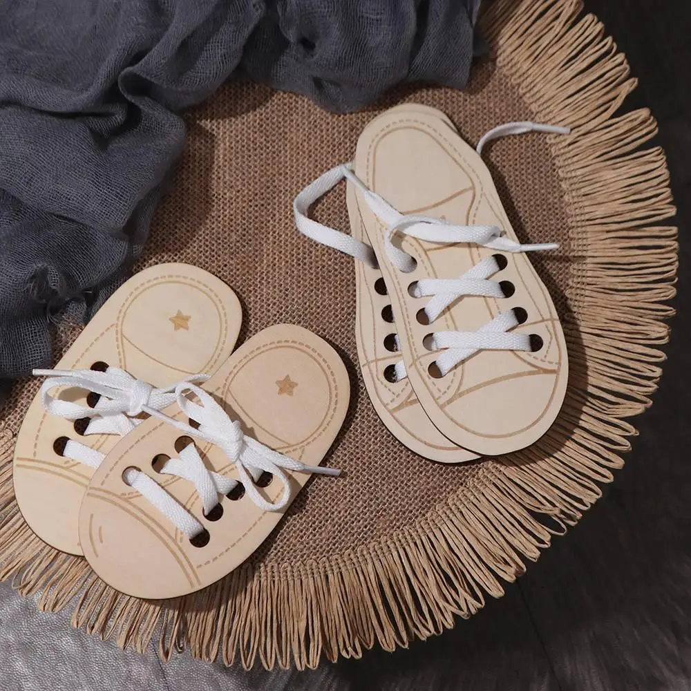 신발끈 묶기 신발끈 묶기 보드 나무 끈 신발 장난감 몬테소리 교육 장난감 끈 묶는 법 배우기 장난감