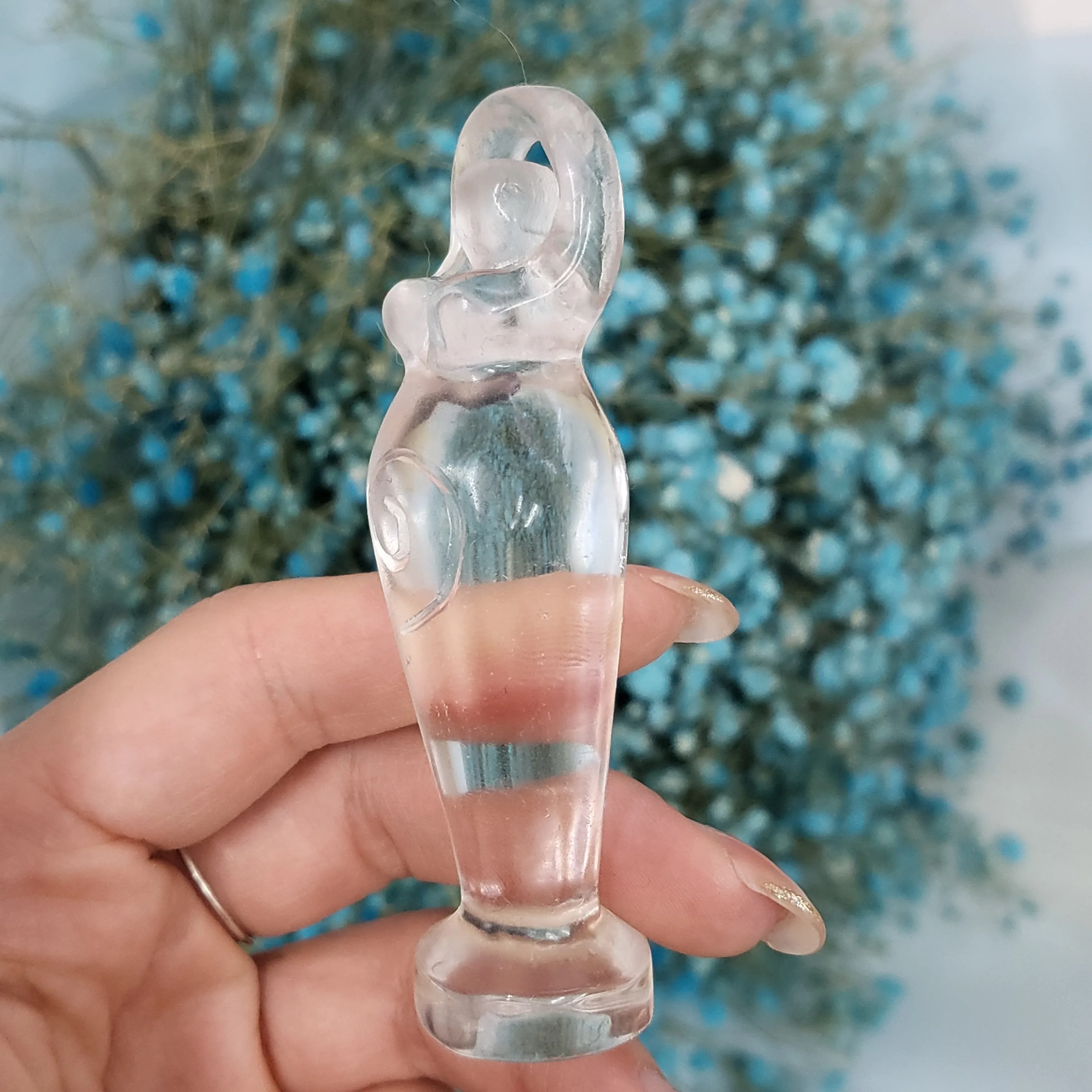 Natural Hand Carved Dream Crystal Goddess Statue Figurines Pendant Crafts For Gifts