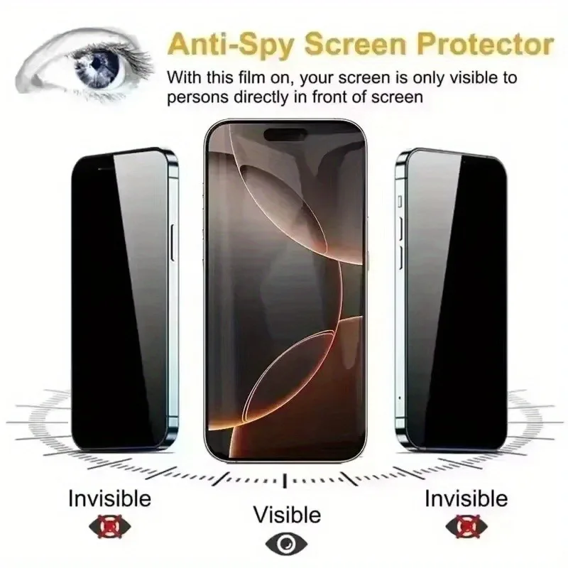 3Pack Privacy Tempered Glass Screen Protector for iPhone 16 17 15 Pro Max 16e 17Air 14 15 Plus 13 12 Mini 11 Pro XR XS Max Glass