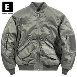 Jaqueta bomber grossa masculina, Roupas de função tática, Parka corta-vento, Casaco grosso de beisebol, Techwear, Inverno