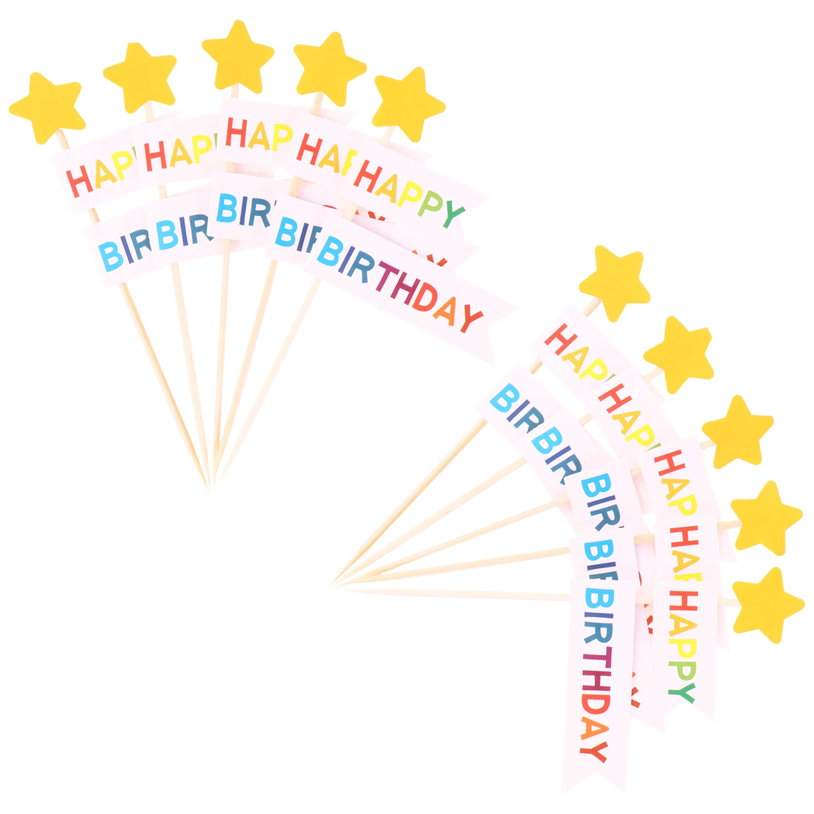 

10pcs Birthday Cake Toppers Adorable Decor Picks Topper Party Supplies Cake Insert Lightweight Safe Creative Modeling