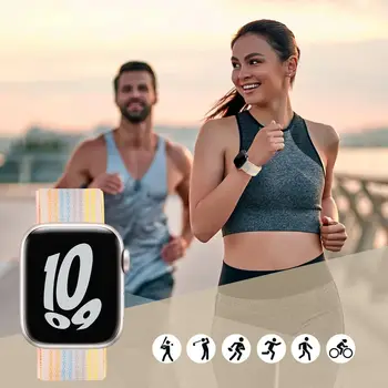 適用於 Apple Watch 46mm、40mm、44mm、45mm、42mm、41mm、38mm 的尼龍環形錶帶,智慧錶帶,也適用於 iWatch Ultra 49mm、8/7/6/SE/5/4。 10 最佳銷售 蘋果手錶尼龍錶帶 - №2