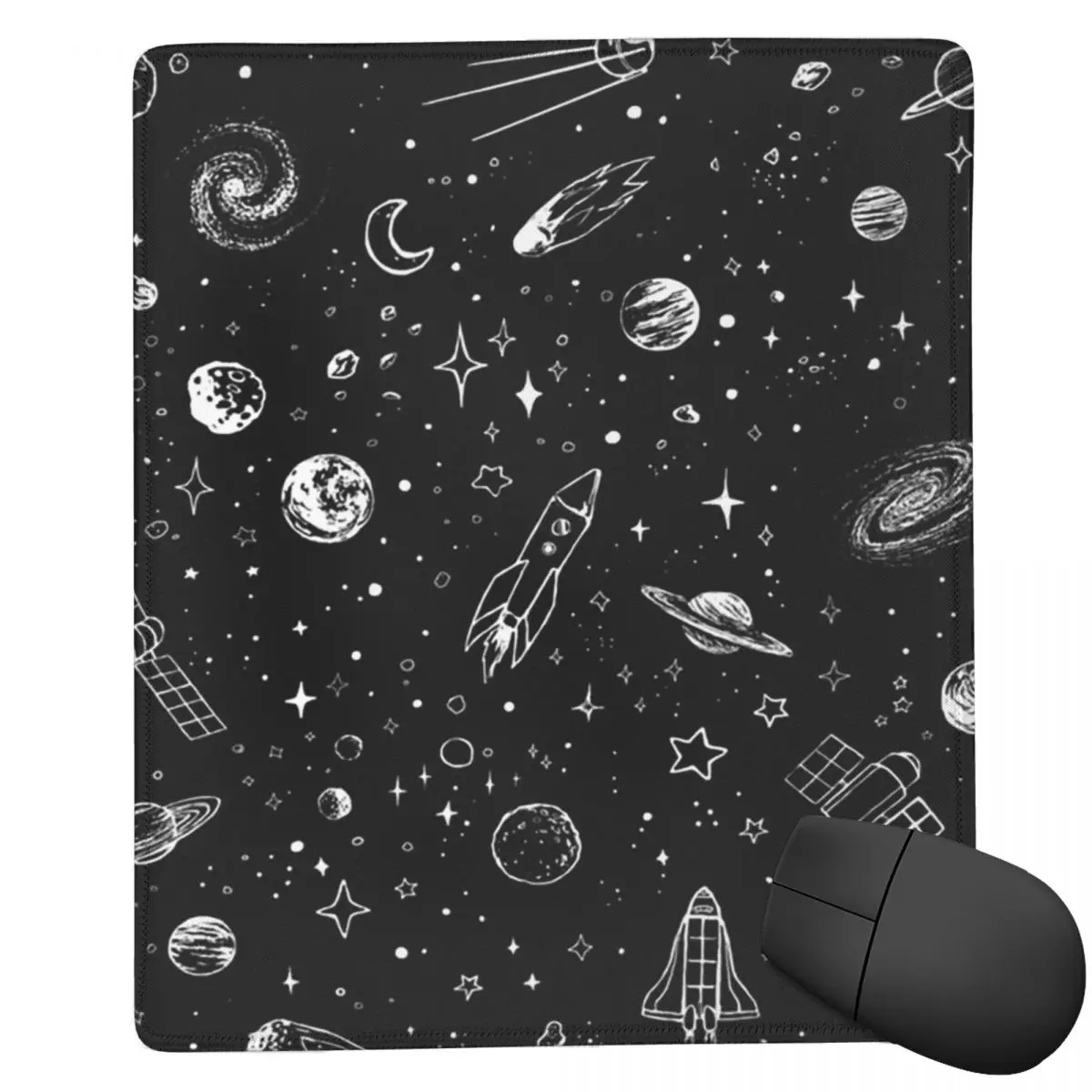 Space 7x9 in 22x18 cm Mouse Pad Computer Keyboard Mouse Mat Gamer PC Laptop Desk Mat Office Accessories Table Mats