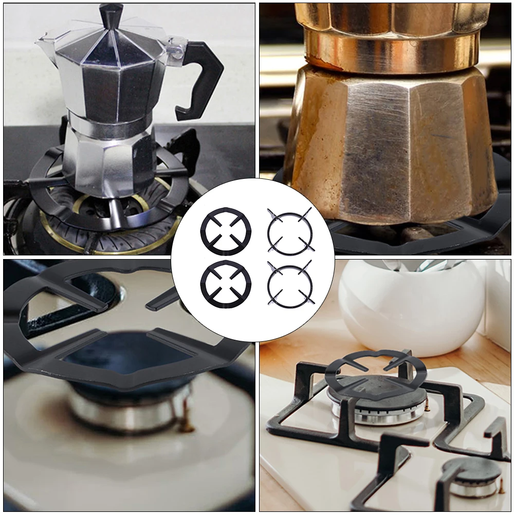 

4 Pcs Stove Racks Wok Support Rings Pot Stands Kitchen Accessories Cooker Metal Wok Support Rings Heat Cold Resistant
