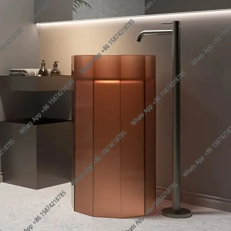

N40 Floor-to-ceiling Bathroom Hand Washing Column Basin Color Transparent Resin Art Basin Wash Basin Customization