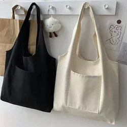 Bolso de hombro informal para mujer, bolsa plegable de lona, estética personalizada, reutilizable, ecológica, de alta calidad