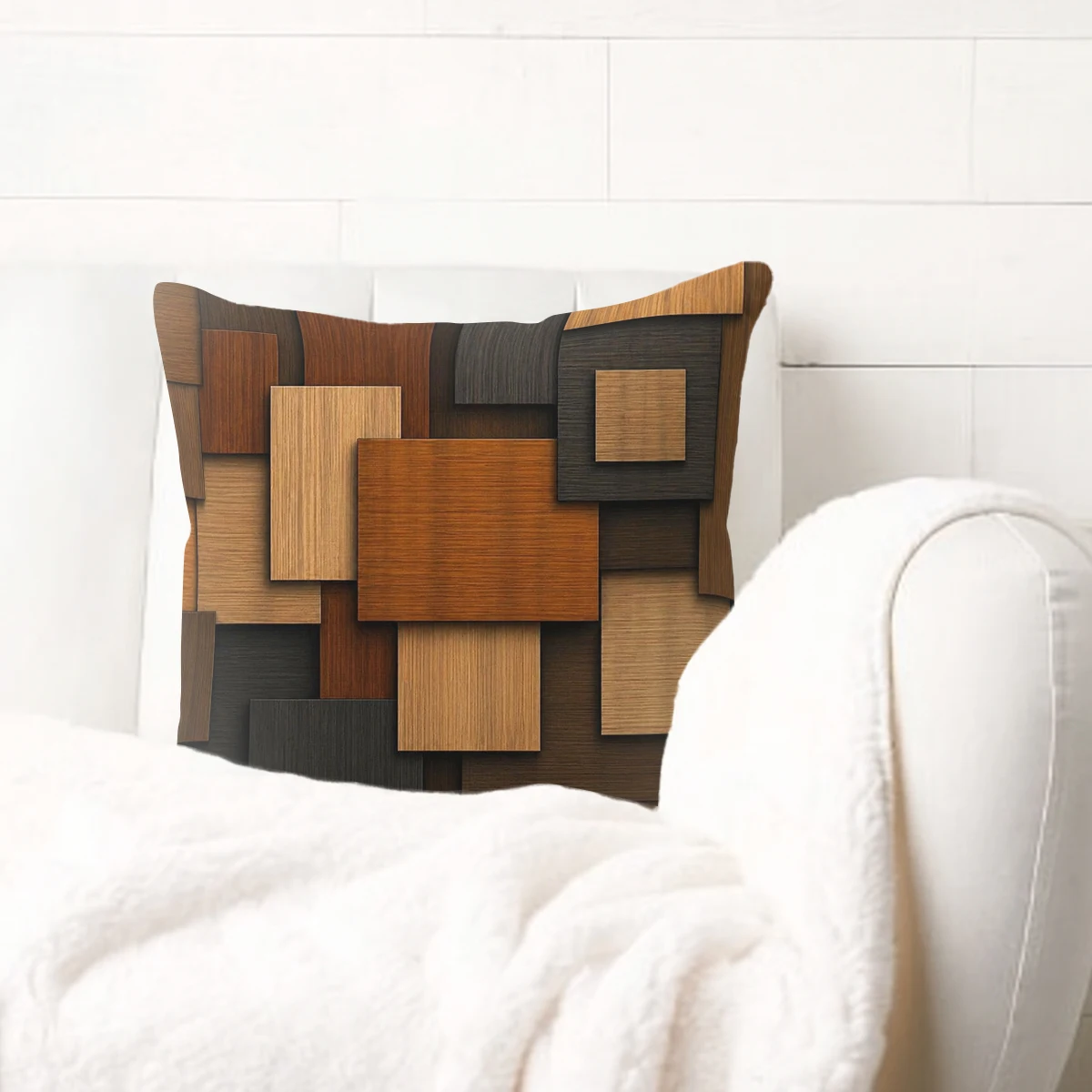 Western Cowboy Themed Polyester Pillow Cover - Stylish Wild West Pattern Cushion Case for Home, Sofa and Living Room Decor
