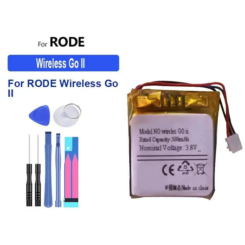 

Fast Charging Wireless Microphone Battery High-Efficiency 500Mah For Rode GO II