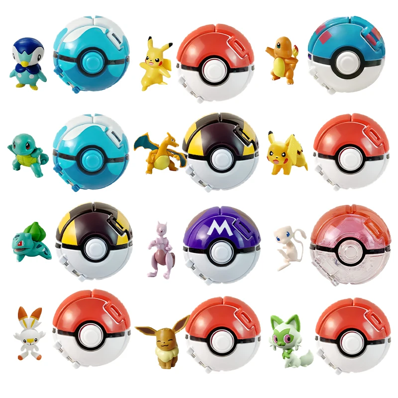 Pokemon Figure Ball Elf Pet Anime Action Doll Pikachu Charizard Mewtwo Bulbasaur Squirtle Mew Pokeball Monster go Toy Child Gift