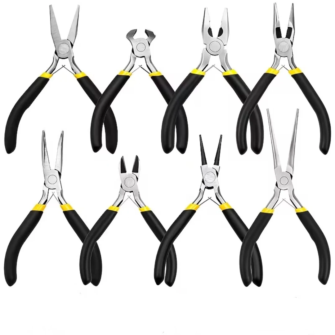 8/3pcs black and yellow pliers, 8 types of pliers, jewelry pliers, DIY bead jewelry repair, production, essential for beginners