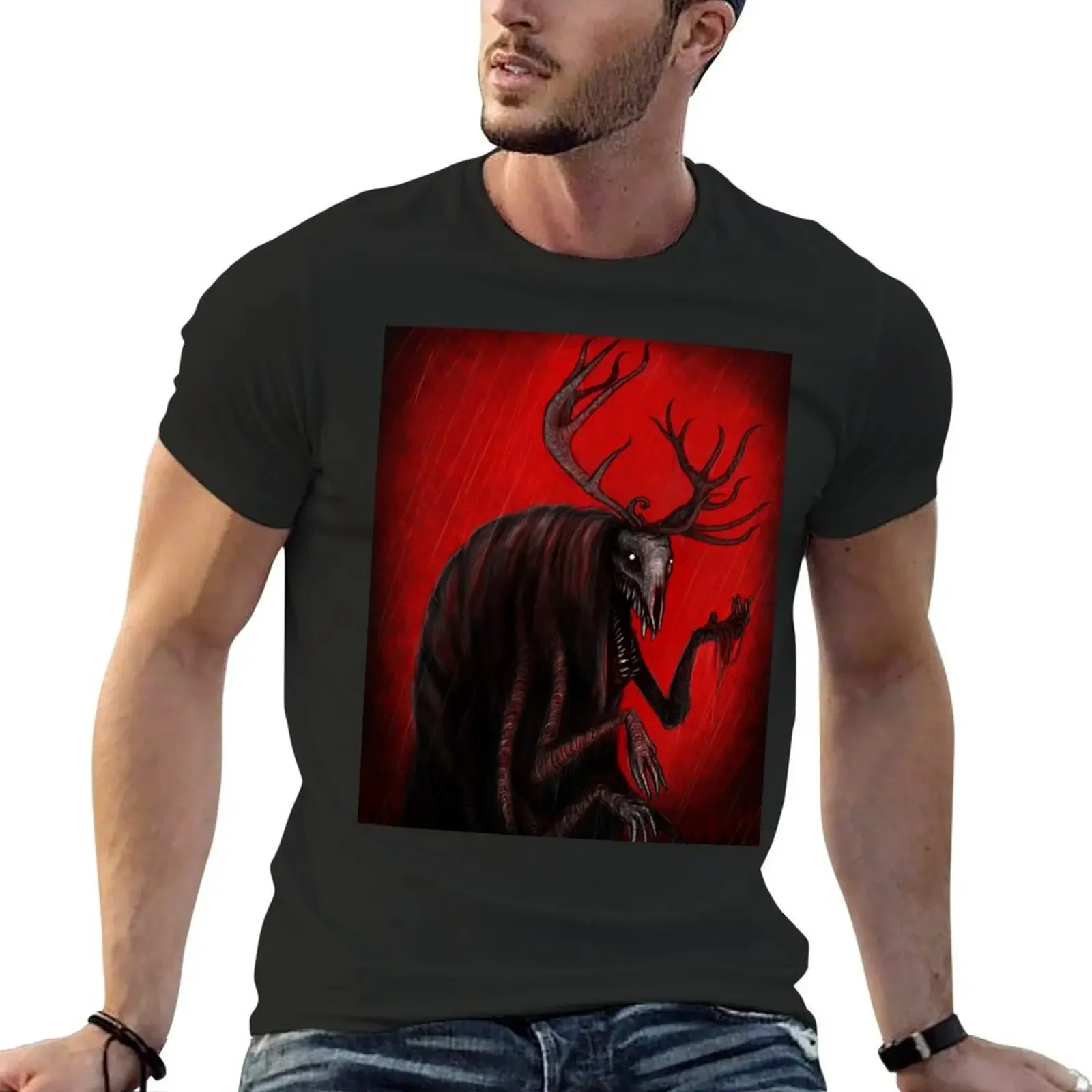 Antlers T-Shirt plain korean fashion Blouse quick drying men t shirt