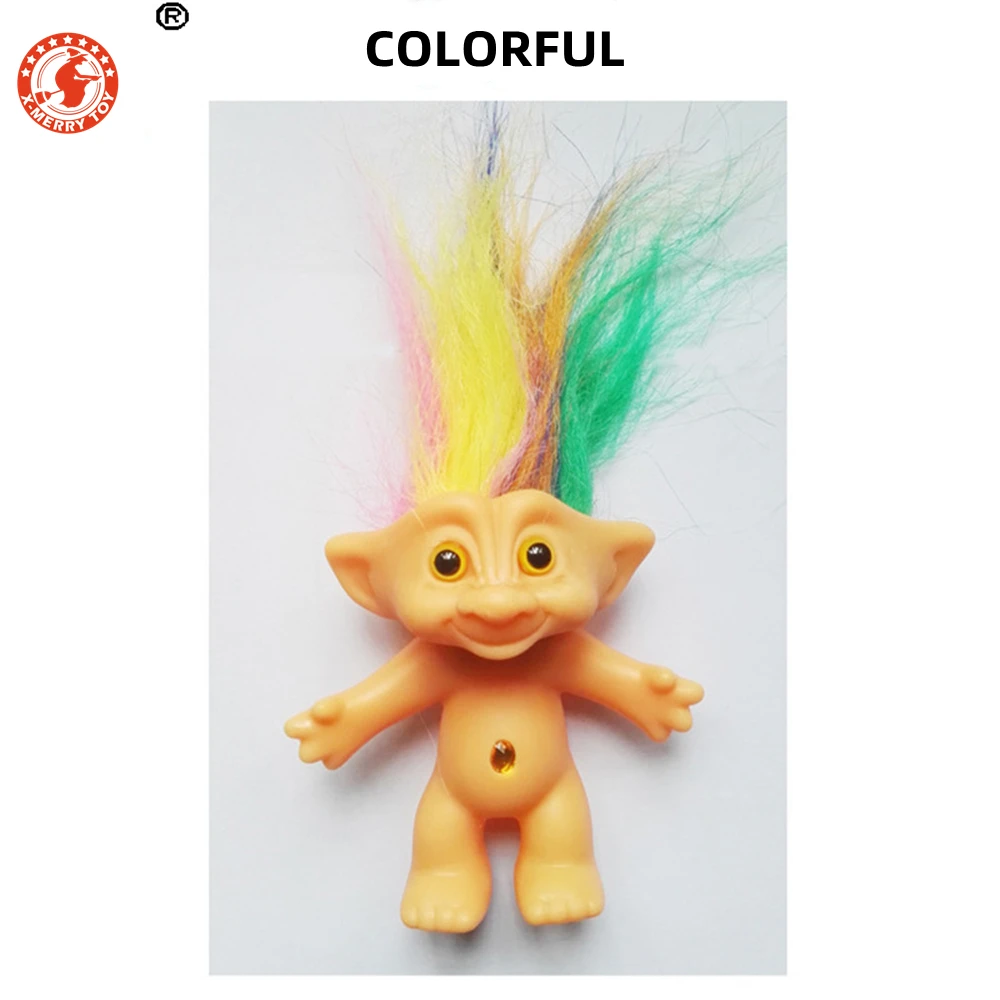 Vintage-Troll-Puppen, Glückspuppe, chromatisch, bezaubernd für Sammlungen, Schulprojekte, Kunst und Handwerk, Partygeschenke – Detail 7