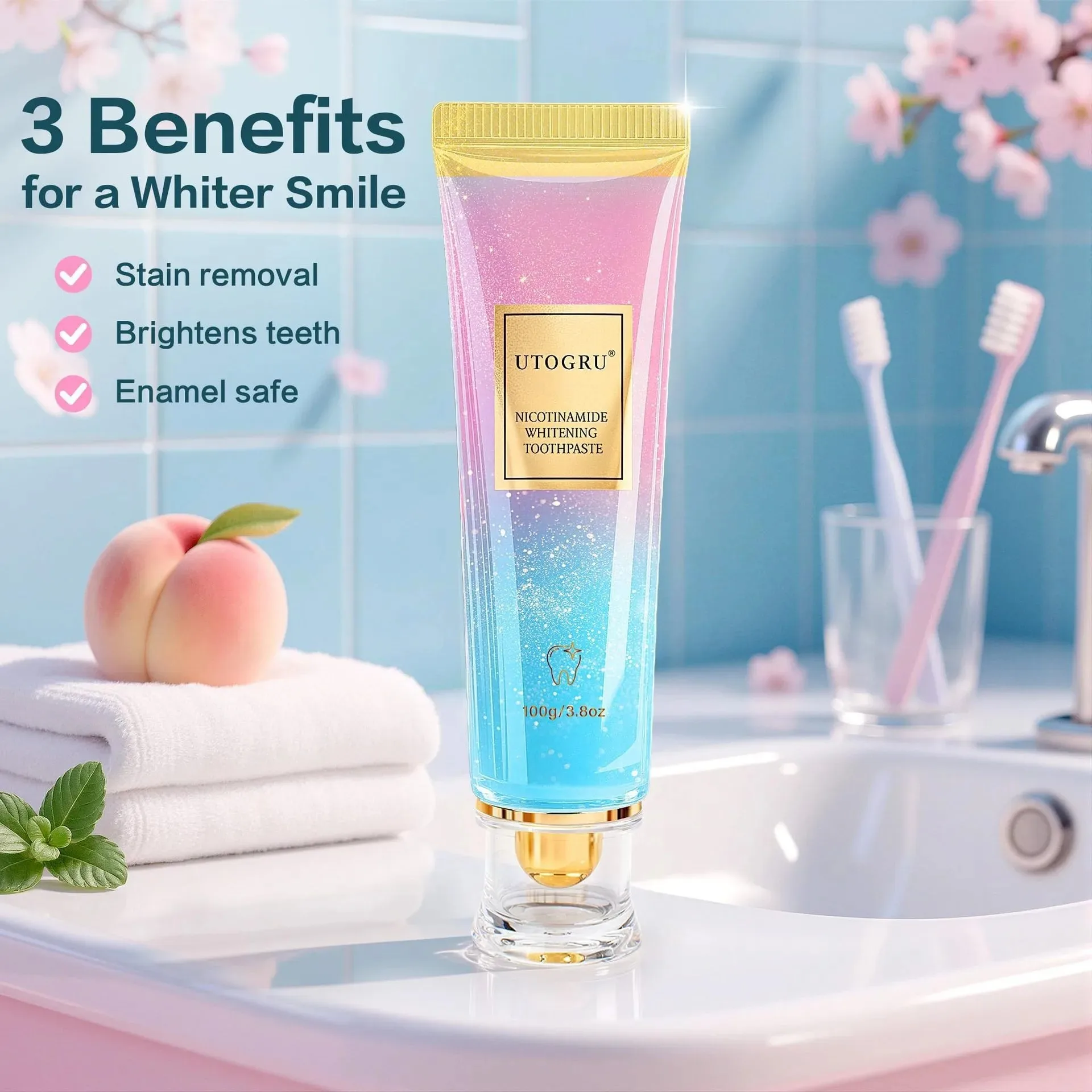 Niacinamide Toothpaste Teeth Whitening Beauty Health Cleaning Refreshing Clean Mints Flavors Stain Removal Tooth Paste Oral Care