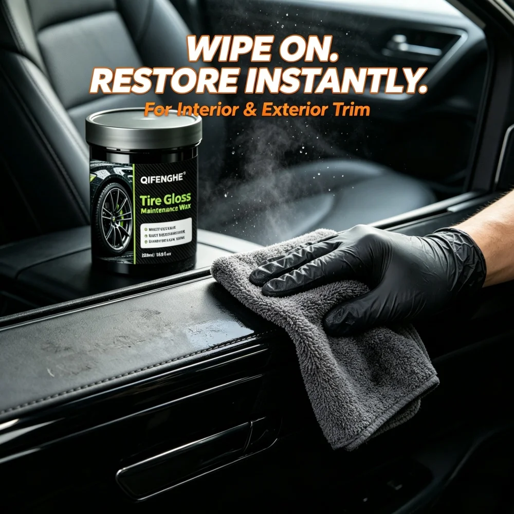 500ml Car Tire Gloss Wax, Rust & Grime Remover, Ultra Wet-Look Shine, Multi-Use Tire Maintenance Cream