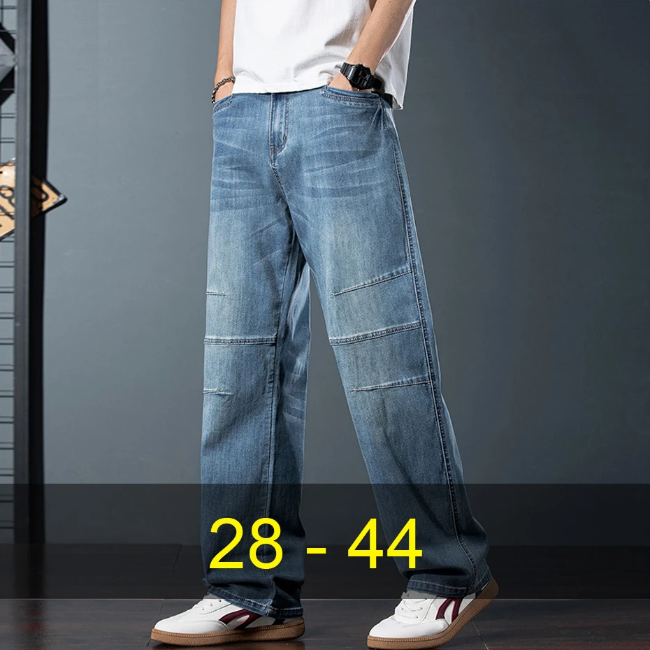 

Jeans Men Denim Pants Plus Size Fashion Casual Straight Jeans Pants Plus Size 42 Trousers Male Bottoms